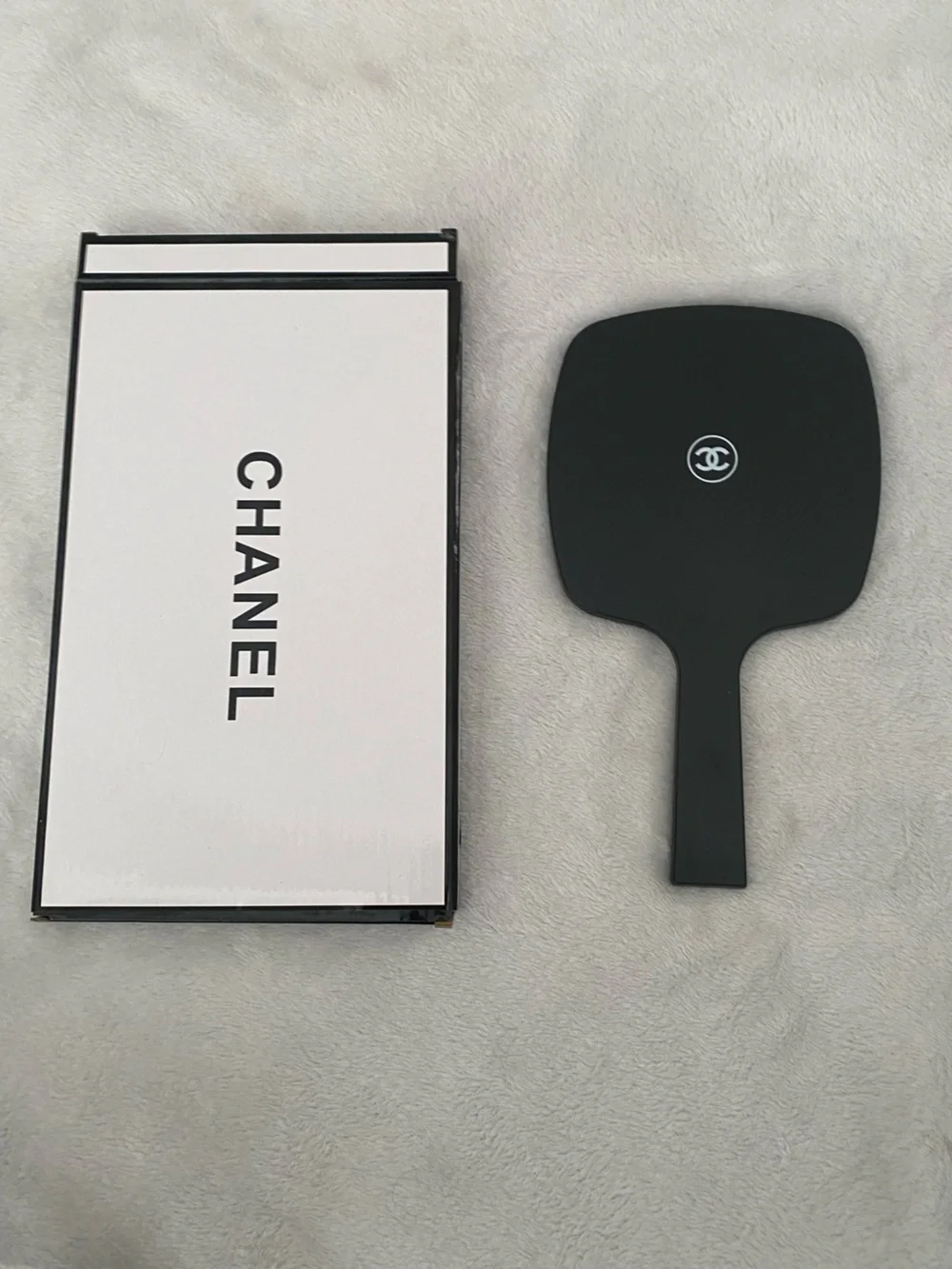 CHANEL Black Hand Mirror CC Logo